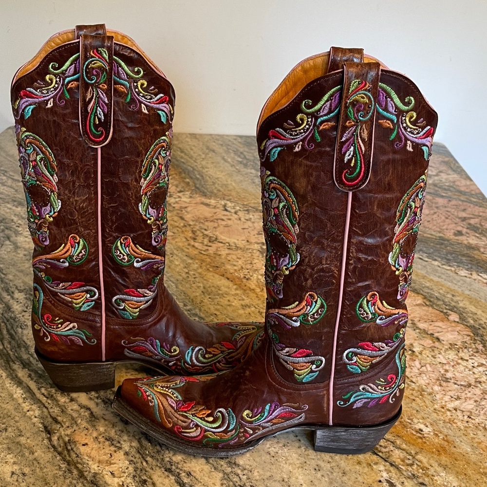 Old Gringo Dulce Calavera Multi Color 
Sugar Skull Boots Size 8 Worn 1X - Picture 4 of 9